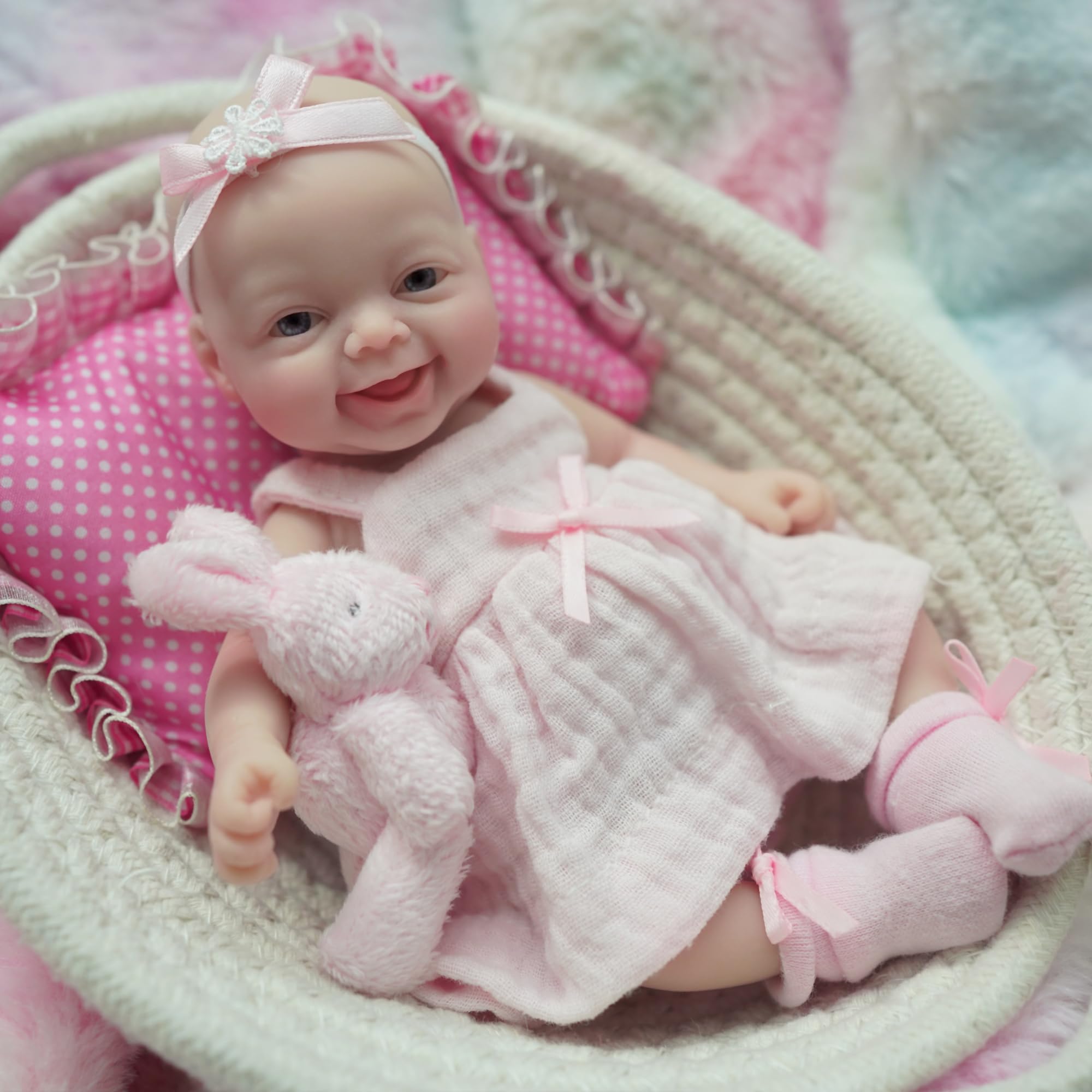 Reborn Baby Doll Silicone Realistic - 7 Inch Miniature Silicone Full Body