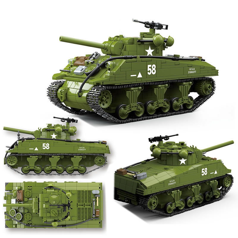 Lego Compatible Military Tank - New World WarII Military Weapons M4A3