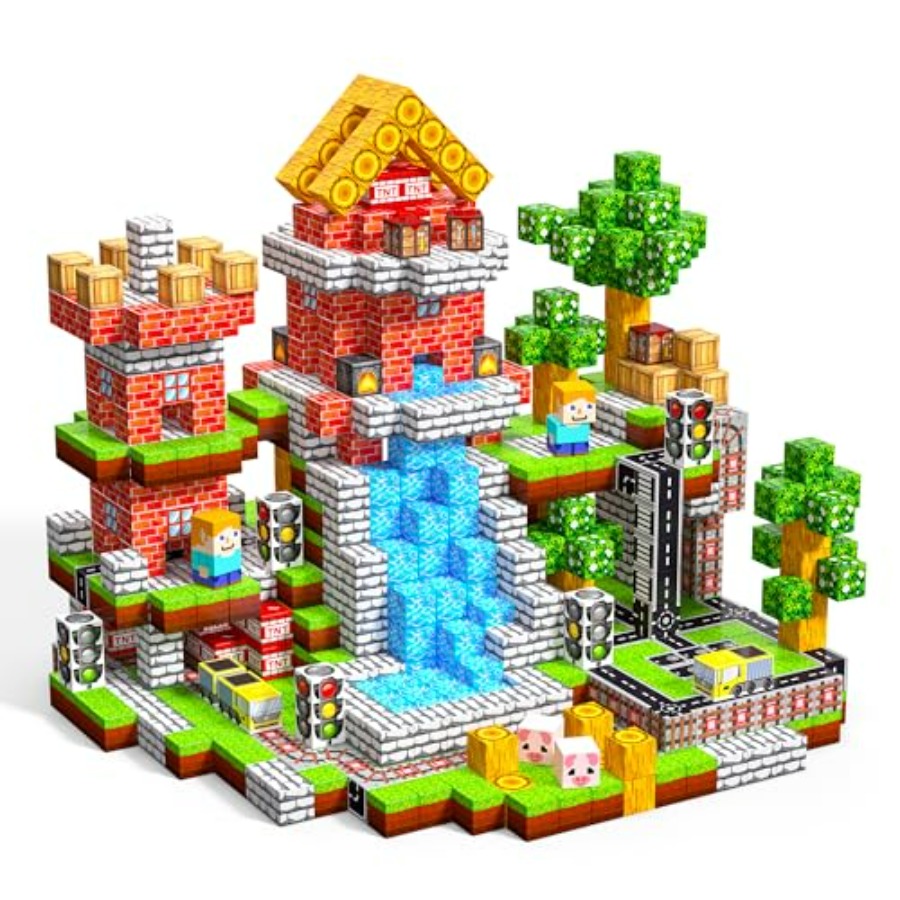 Magnetic Building Tiles Set 100Pcs - 100PCS Magnetic Blocks, 0.8 inch Magnetic