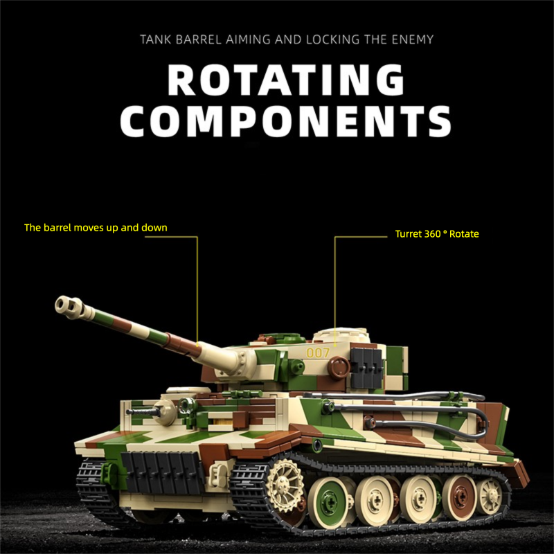 Lego Compatible Military Tank - 1:28 German Tiger Tank Building Blocks