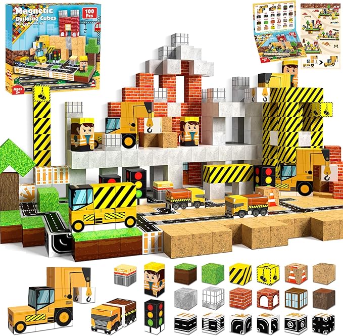100PCS Magnetic Blocks, Magnet - Magnetic Building Tiles Set 100Pcs 评论和价格