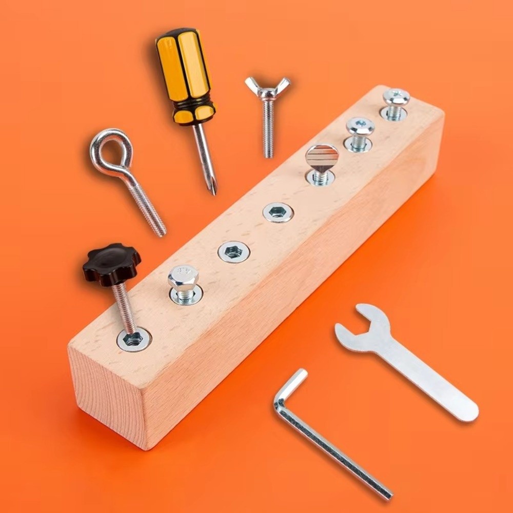 New Portable Montessori Screw  - Montessori Wooden Busy Board Toddler 评论和价格