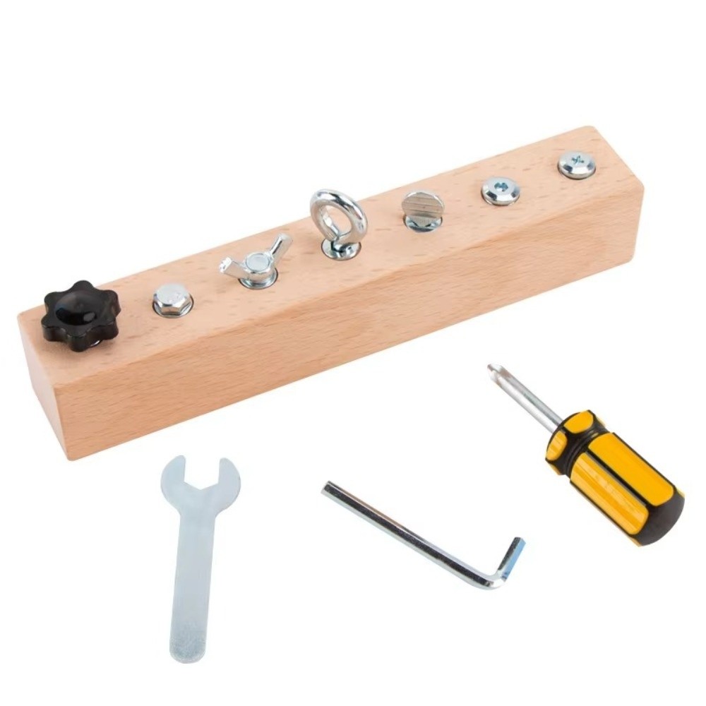 New Portable Montessori Screw  - Montessori Wooden Busy Board Toddler 评论和价格