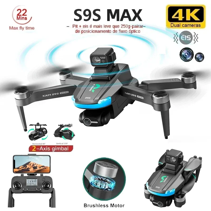 NEW S9S MAX MINI Drone 4K 2-Ax - Fpv Brushless Rc Drone 4K 评论和价格