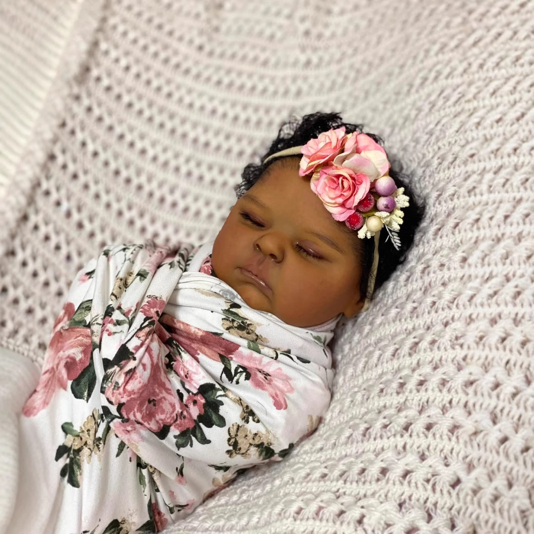 Dark Skin peaches 19 Inch Life - Reborn Baby Doll Silicone Realistic 评论和价格