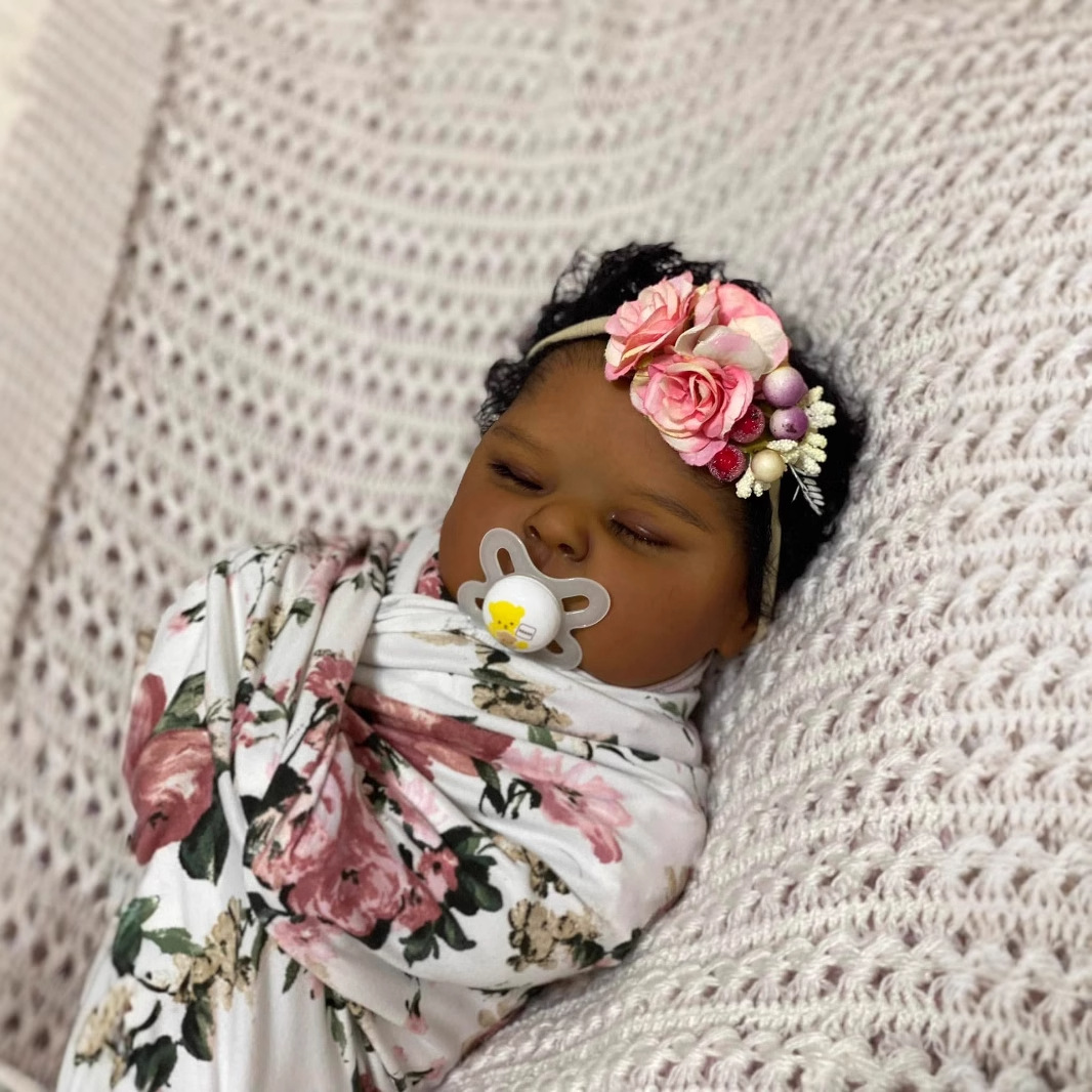 Dark Skin peaches 19 Inch Life - Reborn Baby Doll Silicone Realistic 评论和价格