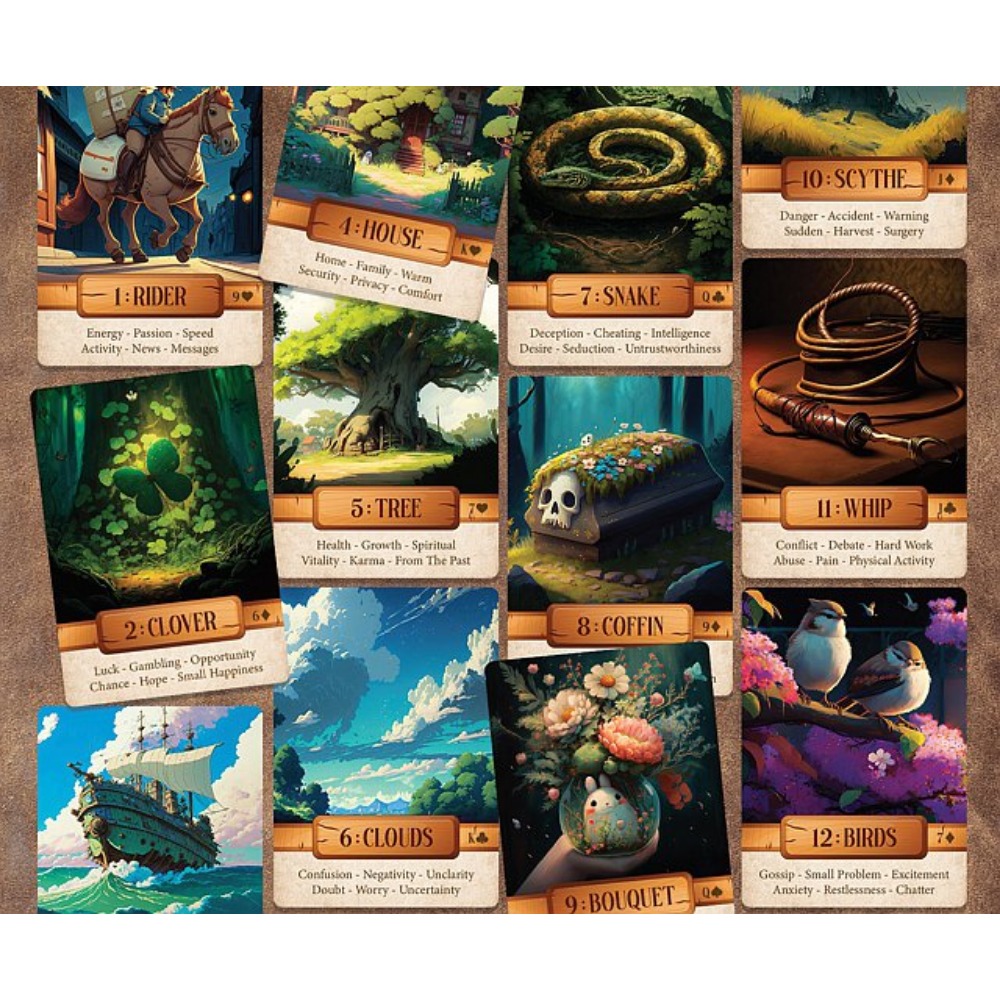 10.4*7.3cm Le Claire Lenormand - Tarot Cards Deck With Guidebook 评论和价格