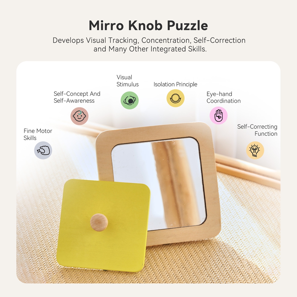 Montessori Wooden Mirror Puzzl - Montessori Wooden Busy Board Toddler 评论和价格