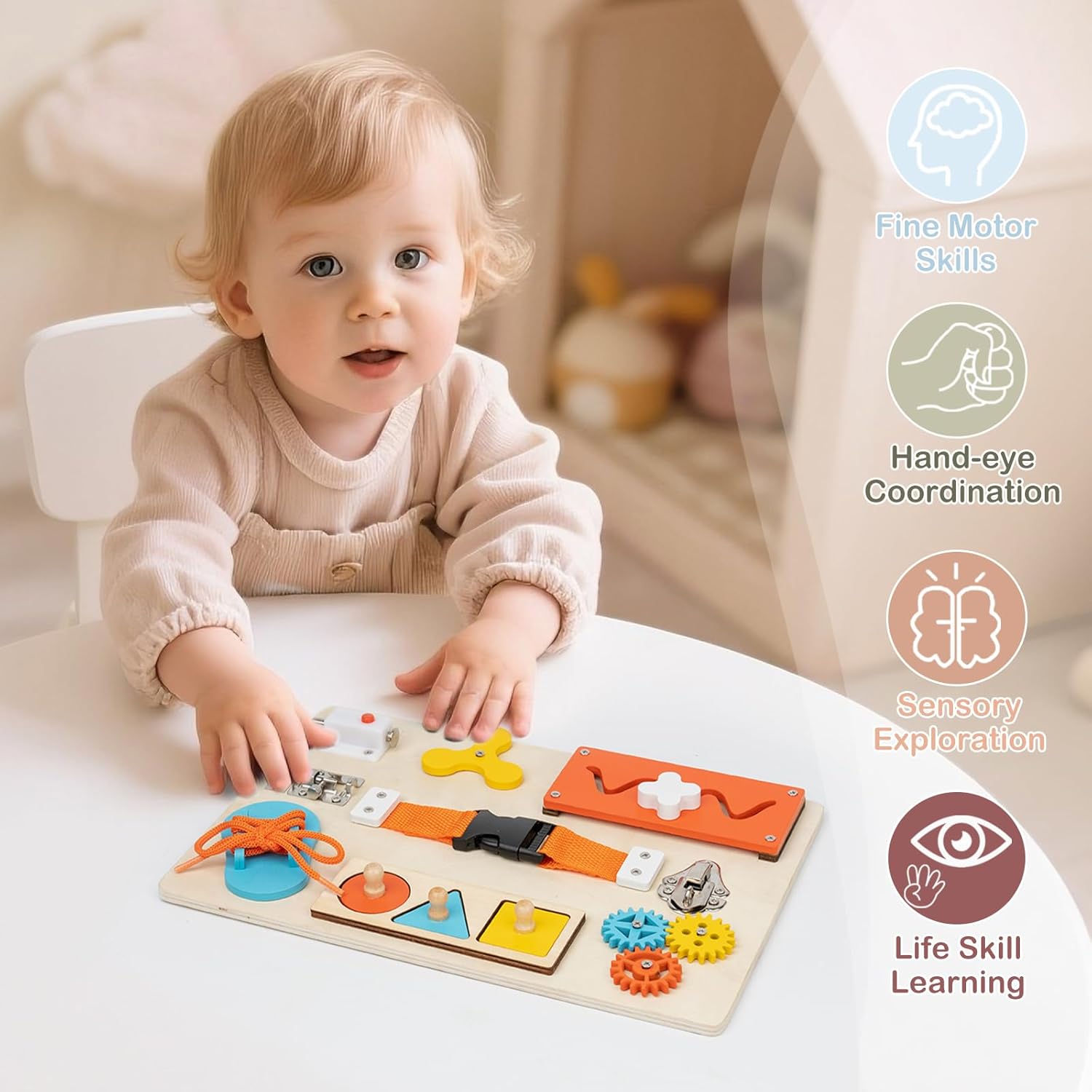 Montessori Busy Board for Todd - Montessori Wooden Busy Board Toddler 评论和价格