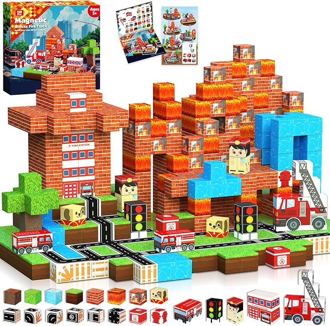 Magnetic Blocks 100 PCS Build  - Magnetic Building Tiles Set 100Pcs 评论和价格