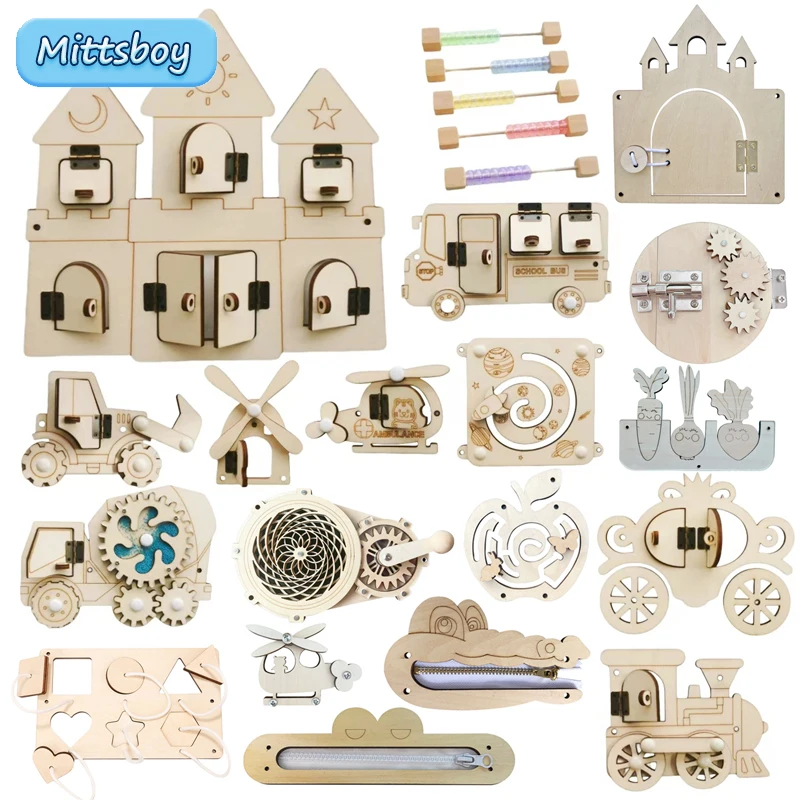 Montessori Busy Board DIY Wood - Montessori Wooden Busy Board Toddler 评论和价格